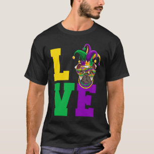 T-shirt Funny Mardi Gras Chien Vêtements Bull Chien Aimer 
