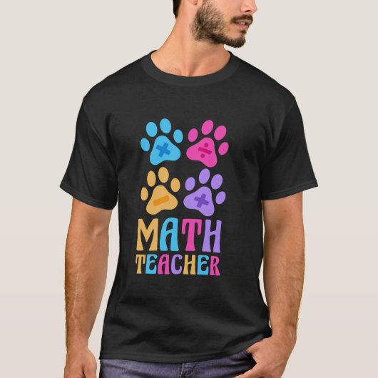 T-shirt Funny Math Enseignant Chiens Paw Amateurs de mario (Devant)