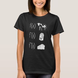T-shirt Funny Math Teacher Art For Men Women Cow Milk Chee