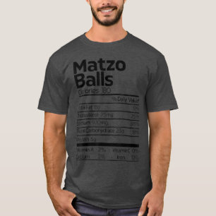 T-shirt Funny Matzo Balls Nutrition Fact Noël Hanukka