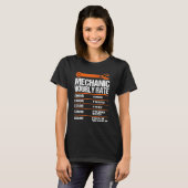 T-shirt Funny Mécanique Horaire Note Future Mécanique (Devant entier)