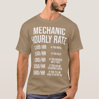 T-shirt Funny Mécanique Taux horaire Cadeau