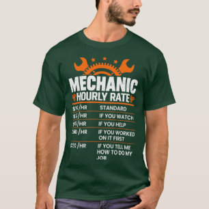 T-shirt Funny Mécanique Taux horaire Cadeau Taux de main-d