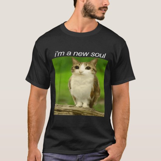 T-shirt Funny Meowl Cat Owl Brainrot Cursed Internet Silly (Devant)