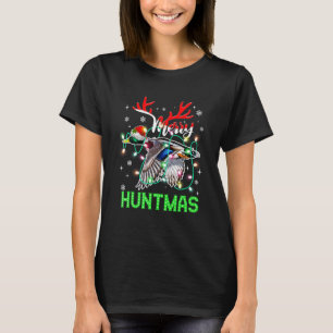 T-shirt Funny Merry Huntmas Xmas Lighting Duck Hunting Chr
