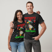 T-shirt Funny Merry Huntmas Xmas Lighting Duck Hunting Chr (Unisexe)