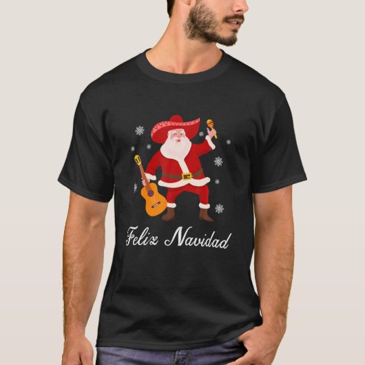 T-shirt Funny Mexique Père Noël Noël Feliz Navidad Mexico (Devant)