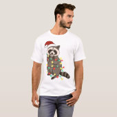 T-shirt Funny mignon Noël Racoon (Devant entier)