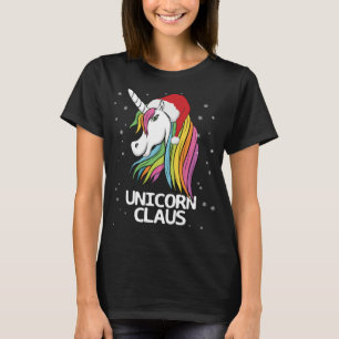 T-shirt Funny mignon Noël Unicorne Claus Père Noël