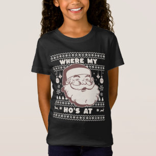 T-Shirt Funny Mignonne Noël Père Noël Ho Ho's Ugly Swea de