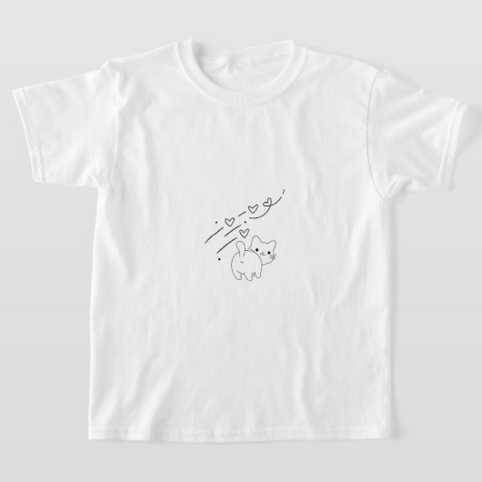 T-shirt Funny Minimalist Cat Kids (Poser)