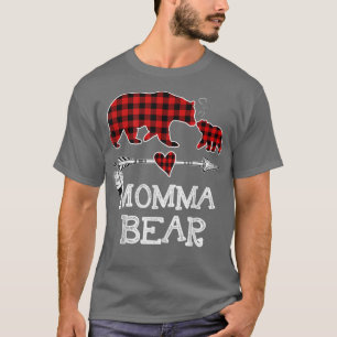 T-shirt Funny Momma Bear Matching Family Christmas Bear Re