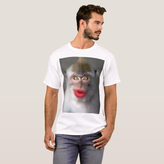 T-shirt funny monkey lips (Devant entier)