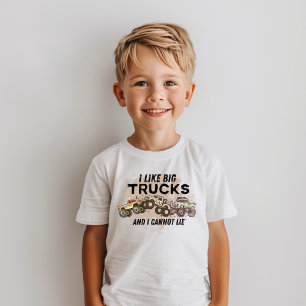 T-shirt Funny Monster Truck Boys Typographie moderne