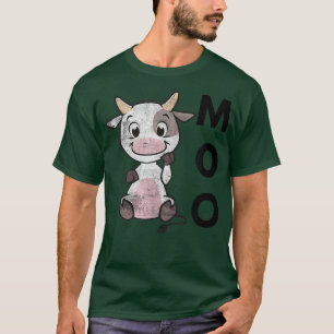 T-shirt Funny Moo Baby Cow ferme animal fermier vache