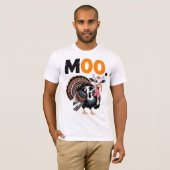 T-shirt Funny Moo Turkey Thanksgiving Design (Devant entier)