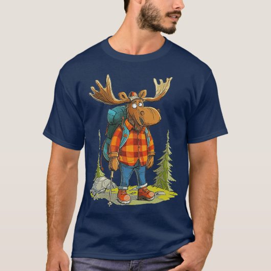 T-shirt Funny Moose Camping Randonnée (Devant)