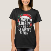 T-shirt Funny Most Likely To Christmas Family Pajama Match (Devant)