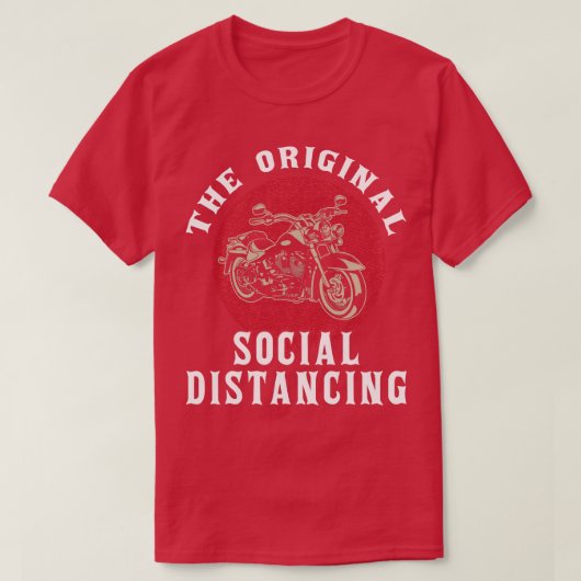 T-shirt Funny Motorcycle Original Social Distance (Design devant)
