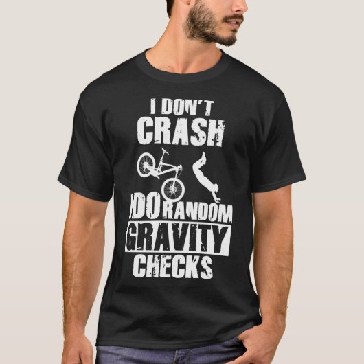 T-shirt Funny MTB Crash - Gravity Checks VTT (Devant)