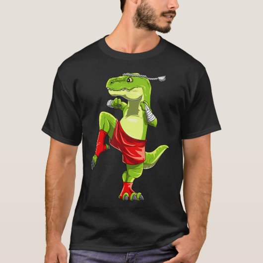 T-shirt Funny Muay Thai T-rex - Thai Boxe (Devant)
