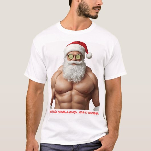T-shirt Funny Muscular Santa Spa Shirt – “Even Santa Needs (Devant)