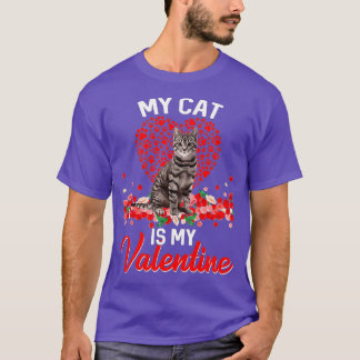 T-shirt Funny My Cat Is My Valentine Kitten Cat Lover