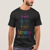 T-shirt Funny Namaste Maison Avec Mon Chat Namastay Zen Ki (Devant)