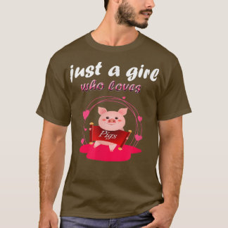T-shirt Funny National pet Day citation Just A Girl Who Lo