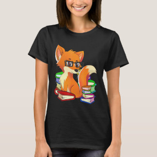 T-shirt Funny Nerdy Fox Animal Bookworm de lecture livre L