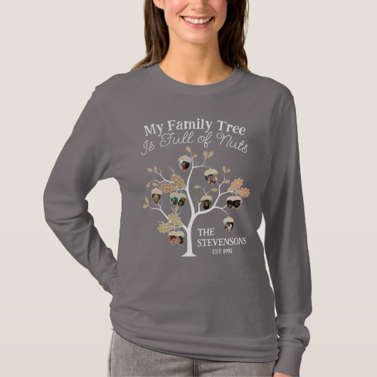 T-shirt Funny Neutral Photo Family Tree est plein de noix (Devant)