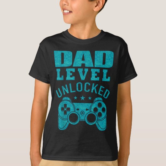 T-shirt Funny New Dad Shirt Dad Level Unlocked Day Tee Shi (Devant)
