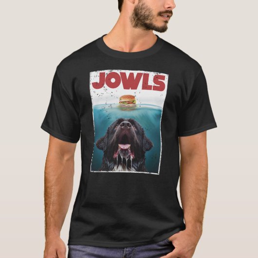 T-shirt Funny Newfoundland Dog, Newfie Lab Jowls Burger, D (Devant)