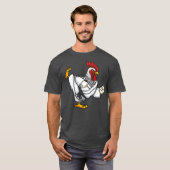 T-shirt Funny Ninja Coq de poulet faisant Karate Samurai (Devant entier)
