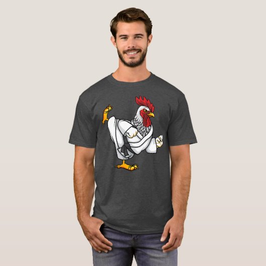 T-shirt Funny Ninja Coq de poulet faisant Karate Samurai (Devant entier)