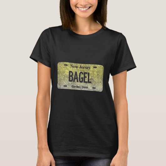 T-shirt Funny Nj State Vanity License Plate Bagel (Devant)