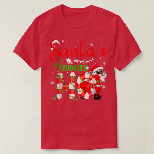 T-shirt Funny Noël Père Noël Favori Ho Noël (Design devant)