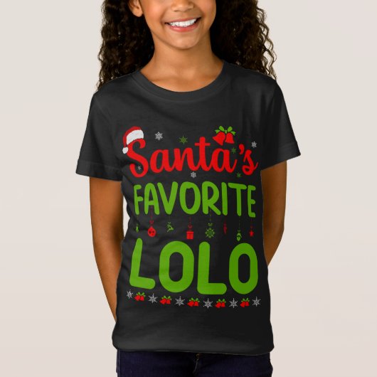 T-Shirt Funny Noël Père Noël Favori Lolo Cute Merry X (Devant)