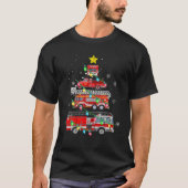 T-shirt Funny Noël Pompier Camion Arbre de Noël X (Devant)