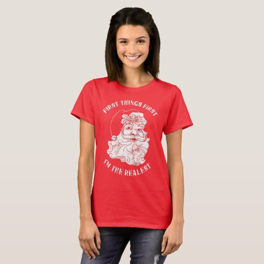 T-shirt Funny Noël Santa Clause Red Holiday Festive (Devant entier)
