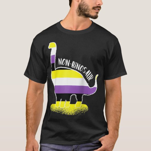 T-shirt Funny Non Binosaur Enby Genderqueer Non Binary (Devant)