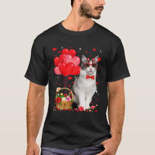 T-shirt Funny Norwegian Forest Chat Coeur Valentine Chat L