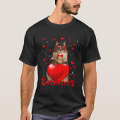 T-shirt Funny Norwegian Forest Chat Coeur Valentine Chat L (Devant)