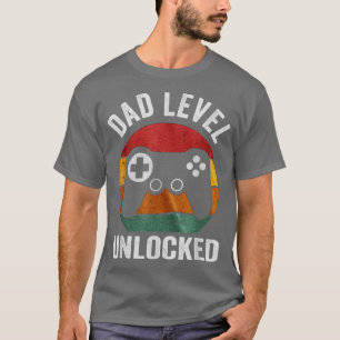 T-shirt Funny Nouveau Papa Chemise Papa Niveau Déverrouill