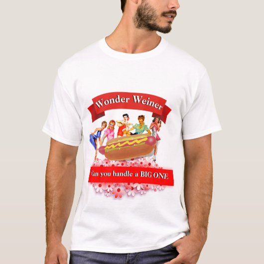T-shirt Funny Novelty Graphic WONDER WEINER (Devant)