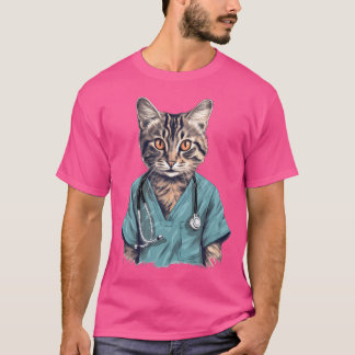 T-shirt Funny Nurse Chat Docteur Médicale Kitty