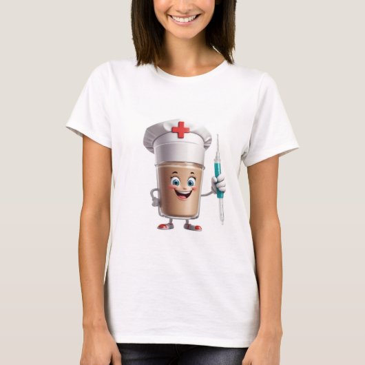 T-shirt Funny Nurse Coffee Cup Tee (Devant)