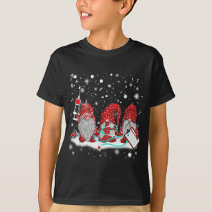 T-shirt Funny Nurse Gnomes Père Noël Christmas Light Nurse