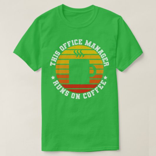 T-shirt Funny Office Manager Coffee Lover Retro (Design devant)