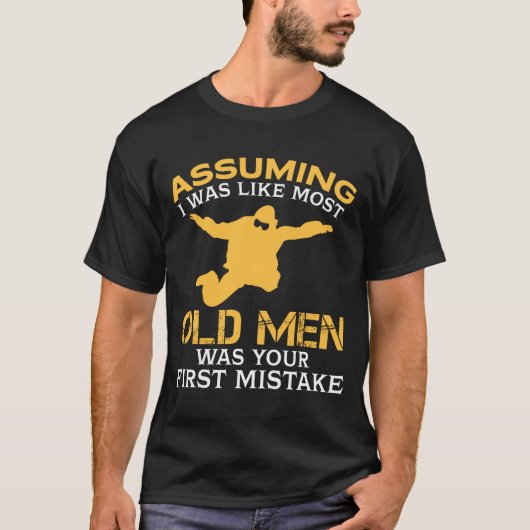 T-shirt Funny Old Men Who Loves Skydiving (Devant)